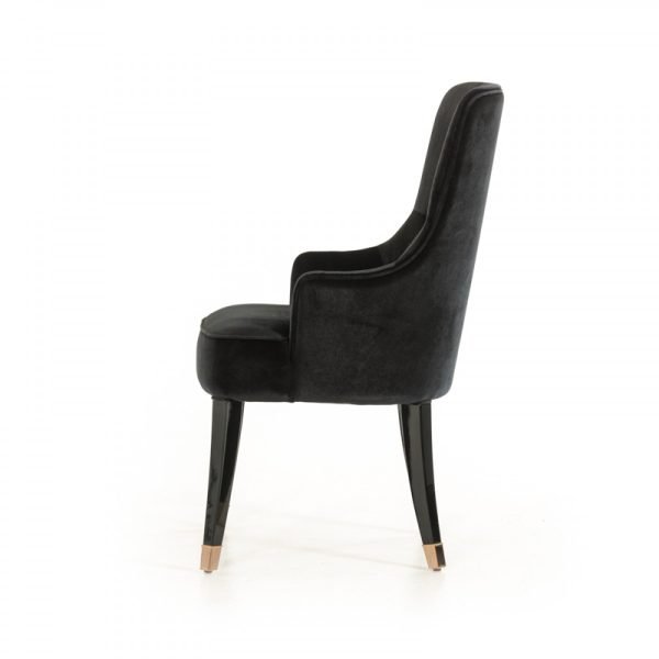 A&X Larissa Modern Black Fabric Dining Chair - Image 3
