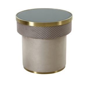 Modrest Larry - Glass + Gold Accent End Table