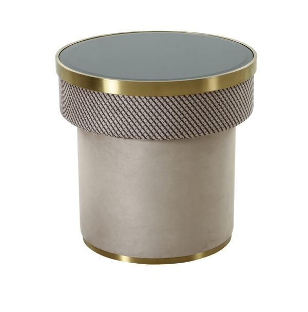 Modrest Larry - Glass + Gold Accent End Table - Image 2