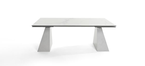 Modrest Latrobe - Modern White Ceramic Quartz 118" Extendable Dining Table - Image 2