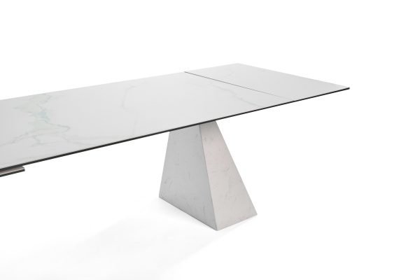 Modrest Latrobe - Modern White Ceramic Quartz 118" Extendable Dining Table - Image 3