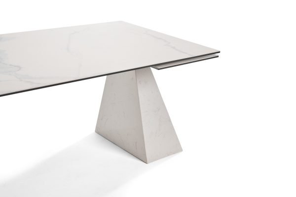 Modrest Latrobe - Modern White Ceramic Quartz 118" Extendable Dining Table - Image 4