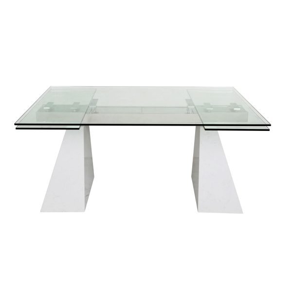 Modrest Latrobe - Modern Extendable Quartz Stone & Glass Dining Table - Image 2