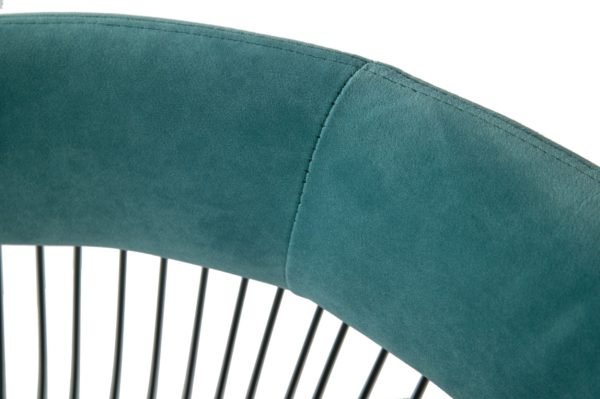 Modrest Lauren - Teal Velvet and Brushed Silver Dining Chair - Image 3