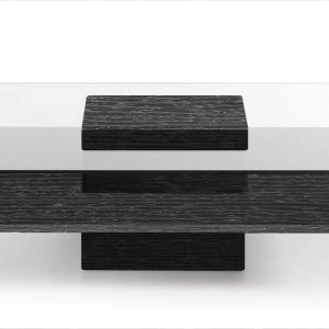 Modrest Clarion Modern Grey Elm & Glass Coffee Table