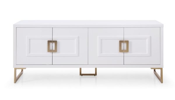 Modrest Leah - Contemporary White High Gloss & Champagne Gold Buffet