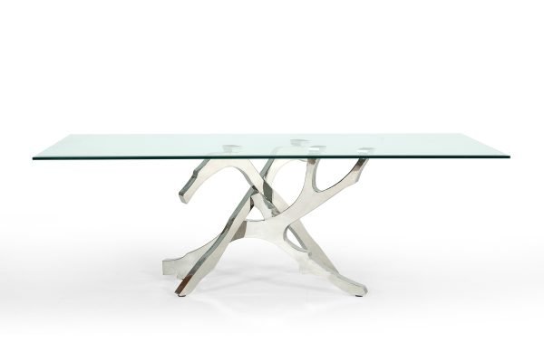 Modrest Legend Modern Glass & Stainless Steel Dining Table - Image 5