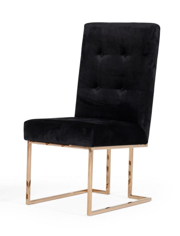 Modrest Legend - Modern Black & Rosegold Dining Chair (Set of 2) - Image 2