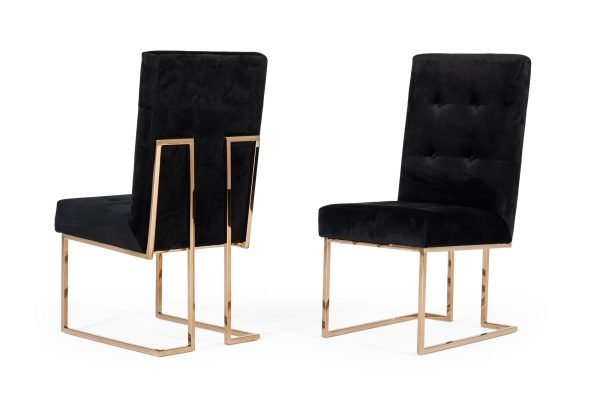 Modrest Legend - Modern Black & Rosegold Dining Chair (Set of 2)