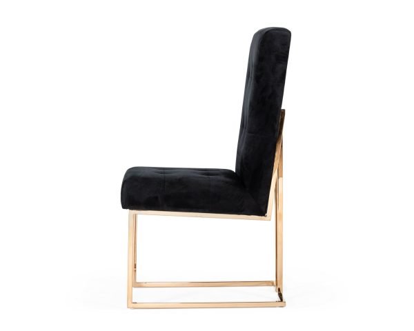 Modrest Legend - Modern Black & Rosegold Dining Chair (Set of 2) - Image 4