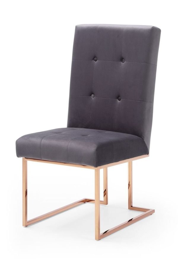 Modrest Legend - Modern Grey & Rosegold Dining Chair (Set of 2)