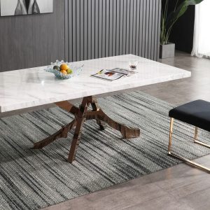Modrest Legend - Modern White Marble & Rosegold Dining Table