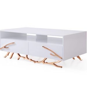 Modrest Legend - Modern White & Rosegold Coffee Table