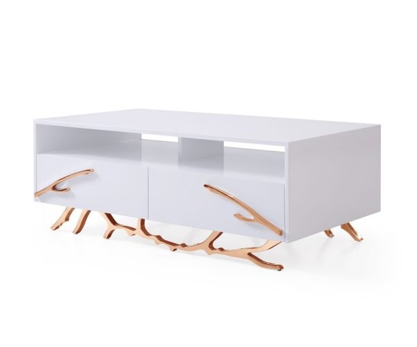 Modrest Legend - Modern White & Rosegold Coffee Table
