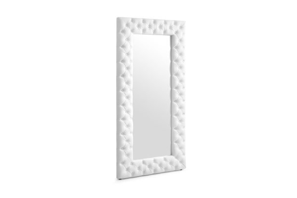 Modrest Legend - Modern White Bonded Leather Floor Mirror - Image 2