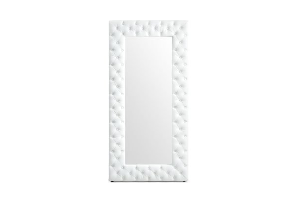 Modrest Legend - Modern White Bonded Leather Floor Mirror - Image 3