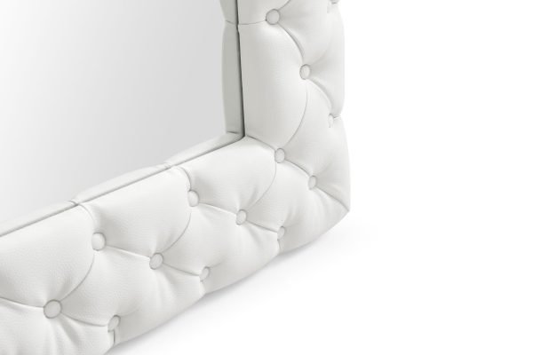 Modrest Legend - Modern White Bonded Leather Floor Mirror - Image 4