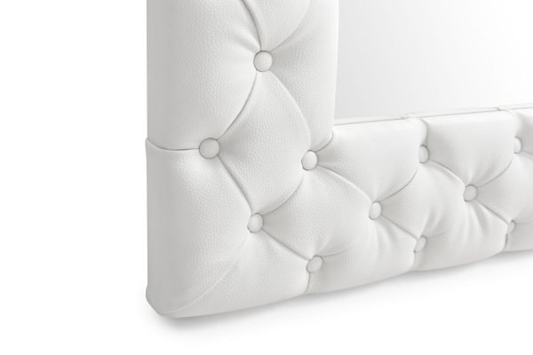Modrest Legend - Modern White Bonded Leather Floor Mirror - Image 5