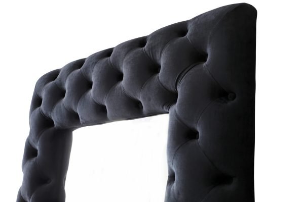 Modrest Legend - Transitional Black Velvet Floor Mirror - Image 4