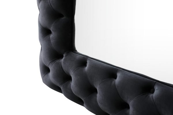 Modrest Legend - Transitional Black Velvet Floor Mirror - Image 5