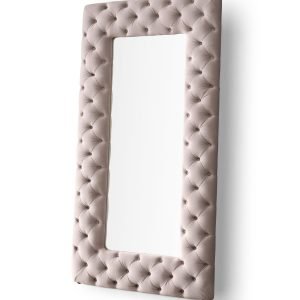 Modrest Legend - Transitional Grey Velvet Floor Mirror