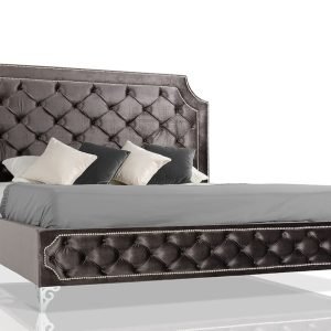 Leilah Transitional Tufted Fabric Bed