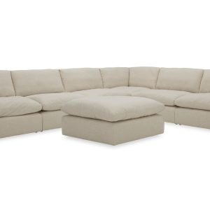 Divani Casa Lennon - Transitional Beige Fabric Sectional Sofa