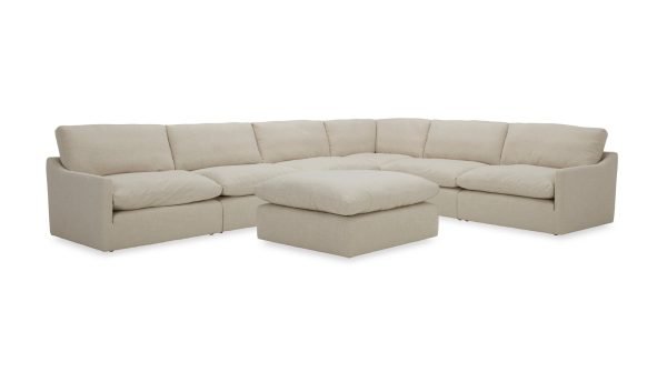Divani Casa Lennon - Transitional Beige Fabric Sectional Sofa