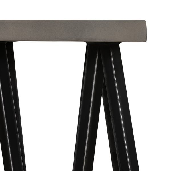 Modrest Richmond Modern Concrete & Black Metal End Table - Image 4