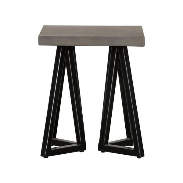Modrest Richmond Modern Concrete & Black Metal End Table - Image 3
