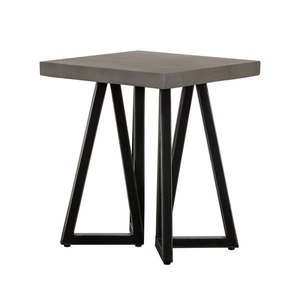 Modrest Richmond Modern Concrete & Black Metal End Table - Image 2