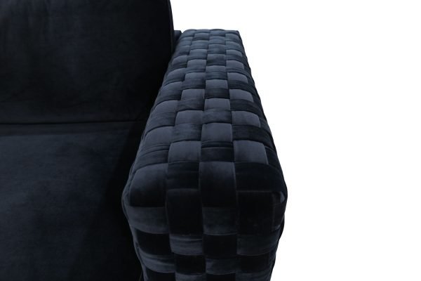 Divani Casa Lori - Modern Velvet Glam Black & Gold Sofa - Image 5