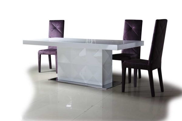 Versus Eva Modern White Lacquer Dining Table - Image 4