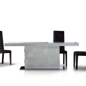 Versus Eva Modern White Lacquer Dining Table