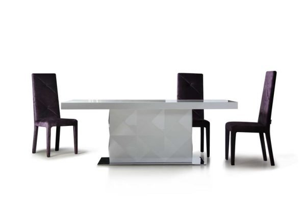 Versus Eva Modern White Lacquer Dining Table