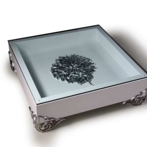 LS538 Emma Modern White Coffee Table w/ Glass Top