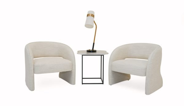 Modrest Luby - Modern Cream Fabric  Accent Chair - Image 4