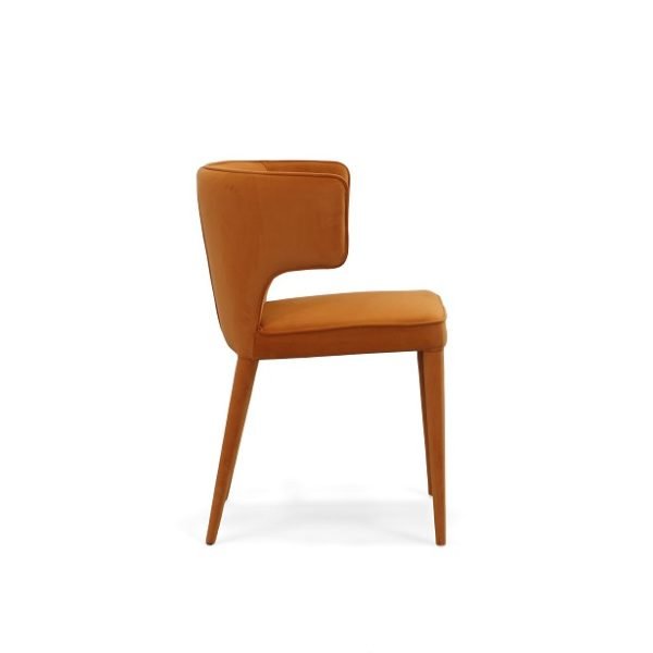 Modrest Lucero - Modern Orange Velvet Dining Armchair - Image 2