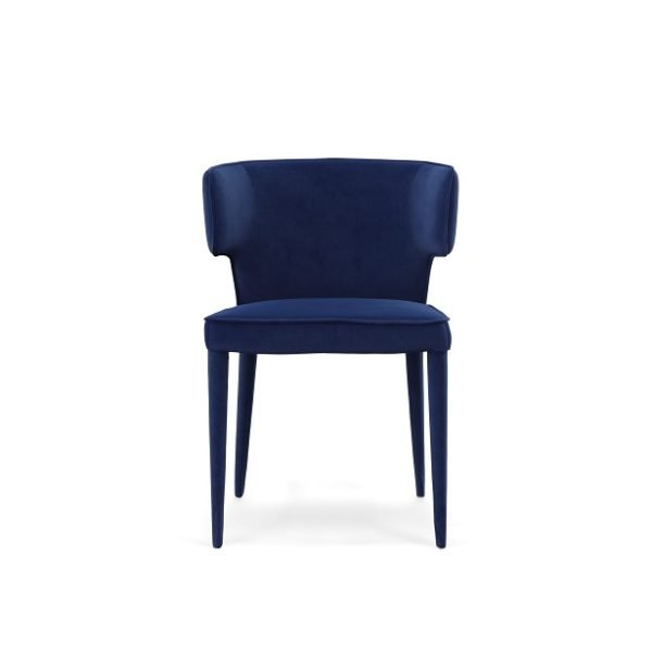 Modrest Lucero - Modern Blue Velvet Dining Armchair - Image 2