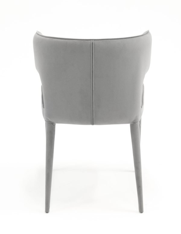 Modrest Lucero - Modern Grey Velvet Arm Dining Chair - Image 3