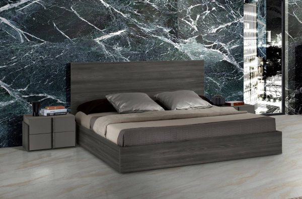 Nova Domus Lucia - Full Size Italian Modern Matte Grey / Elm Grey Bed