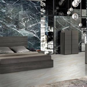 Queen Nova Domus Lucia - Italian Modern Matte Grey / Elm Grey Bedroom Set