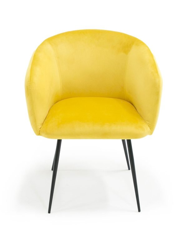 Modrest Luzerne - Modern Yellow Velvet Dining Chair - Image 2