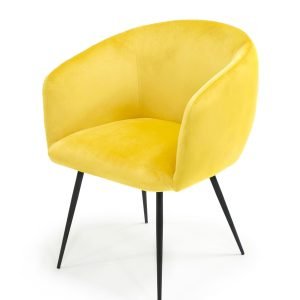 Modrest Luzerne - Modern Yellow Velvet Dining Chair
