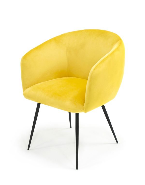 Modrest Luzerne - Modern Yellow Velvet Dining Chair