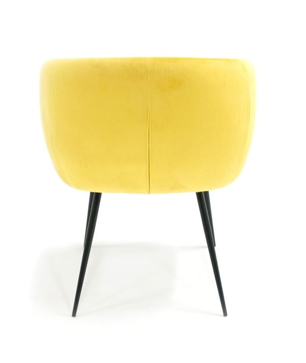 Modrest Luzerne - Modern Yellow Velvet Dining Chair - Image 3
