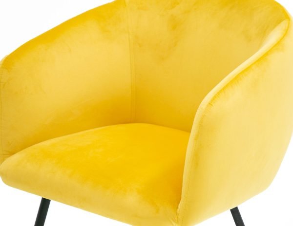 Modrest Luzerne - Modern Yellow Velvet Dining Chair - Image 4