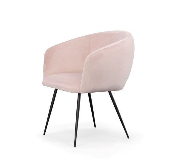 Modrest Luzerne - Modern Pink Velvet Dining Chair - Image 5