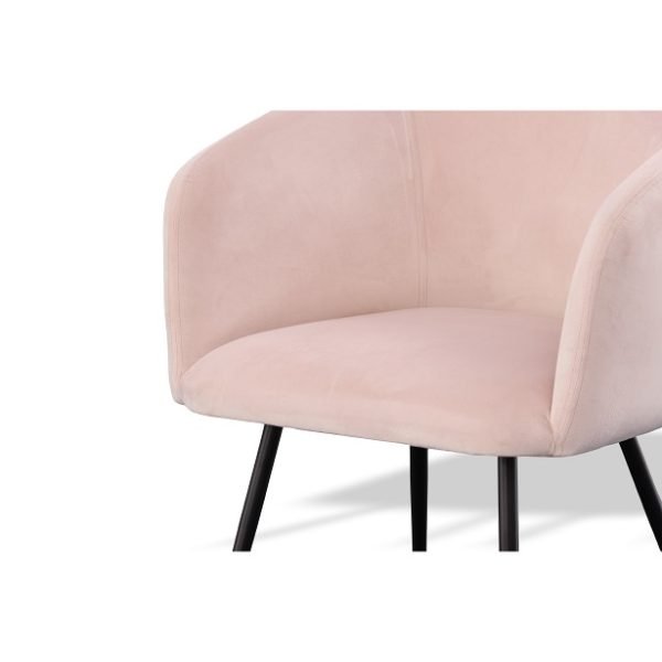 Modrest Luzerne - Modern Pink Velvet Dining Chair - Image 4