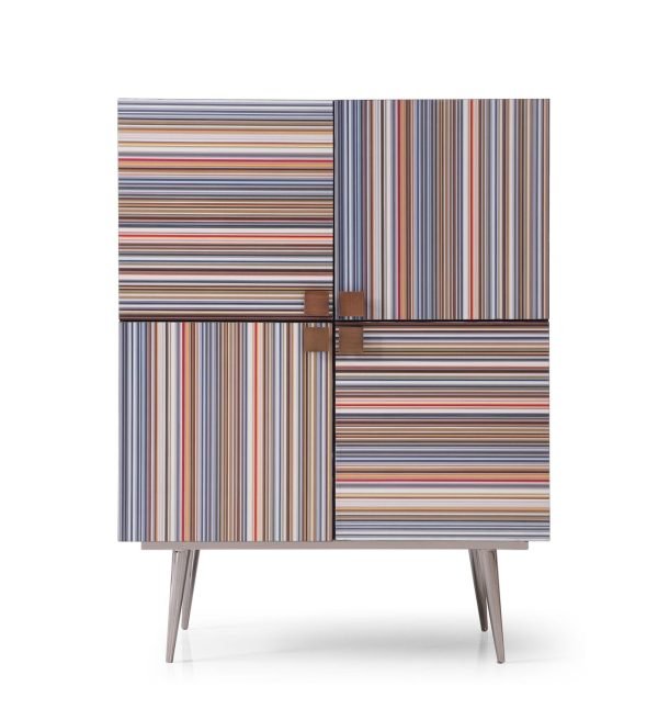 Modrest Macoy - Modern Multicolor and Black Ash Wine Cabinet - Image 3